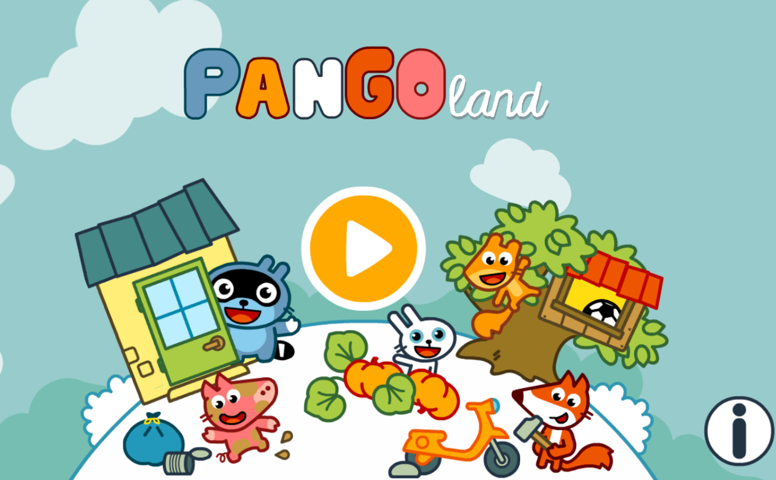 The home screen of the kids game Pango Land.